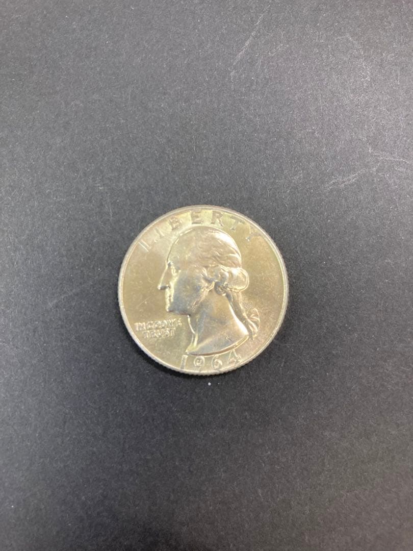 【10枚セット・美品】1964年 ワシントン・クォーターダラー銀貨