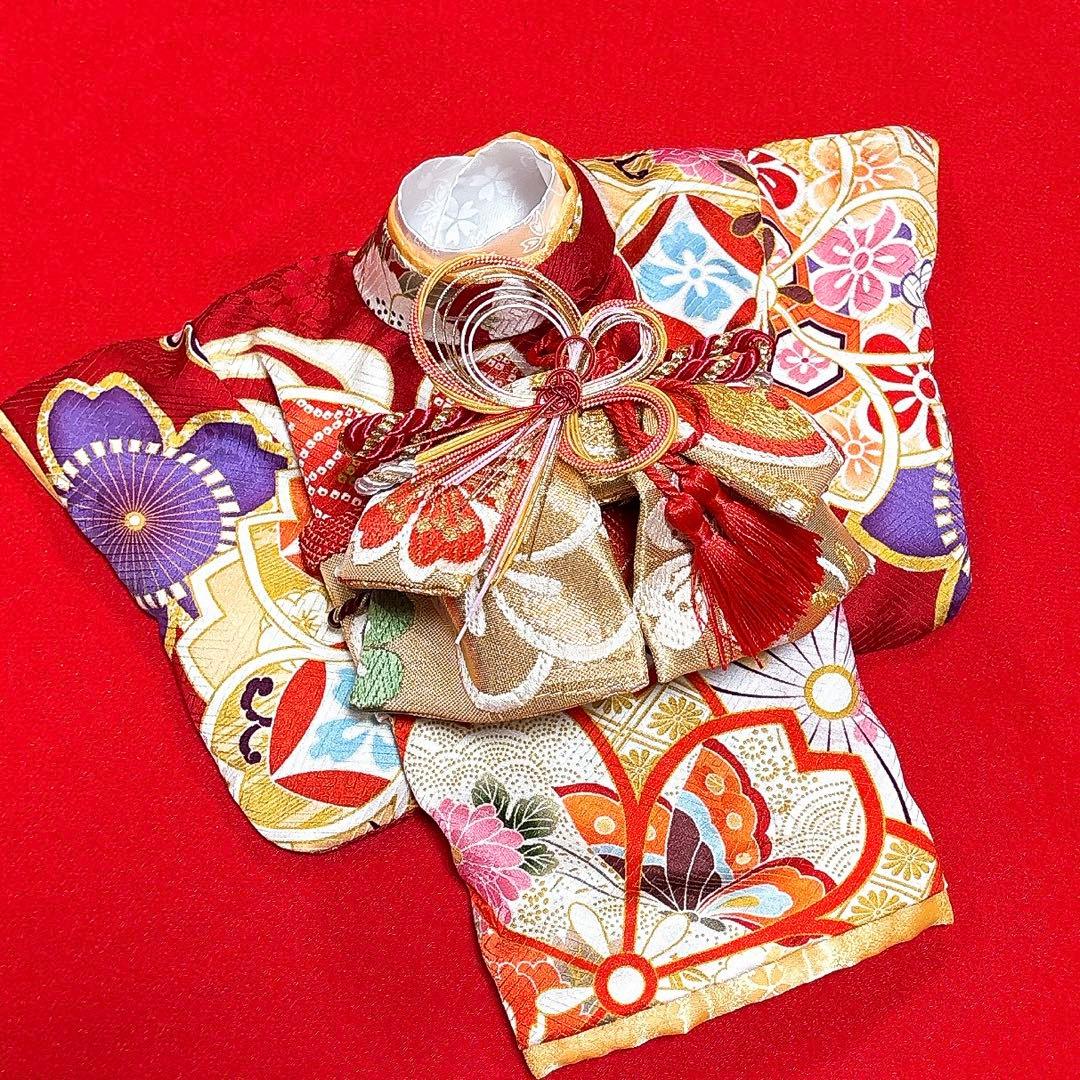 即納✨犬の着物✨犬用本格振袖着物 XS 赤 正絹 一点物