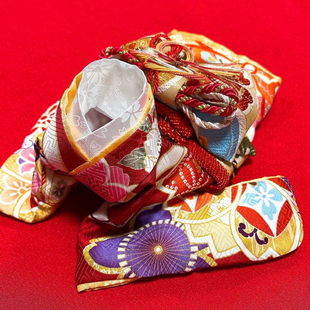 即納✨犬の着物✨犬用本格振袖着物 XS 赤 正絹 一点物