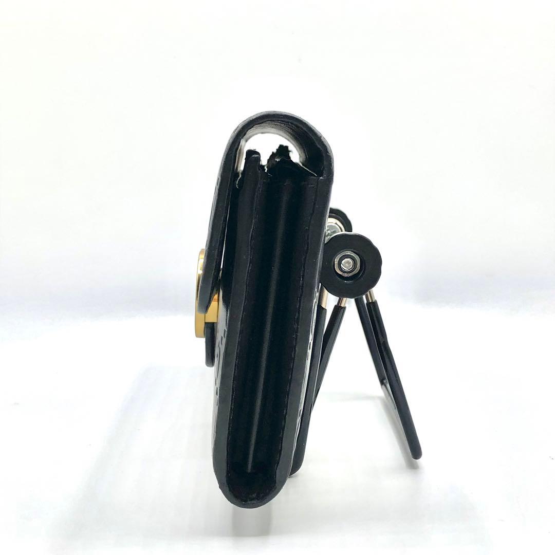 グッチ インターロッキング 長財布 二つ折り シマレザー GG柄 ブラック