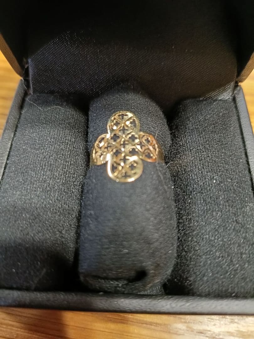 美品 K18 透かしデザインリング 13号