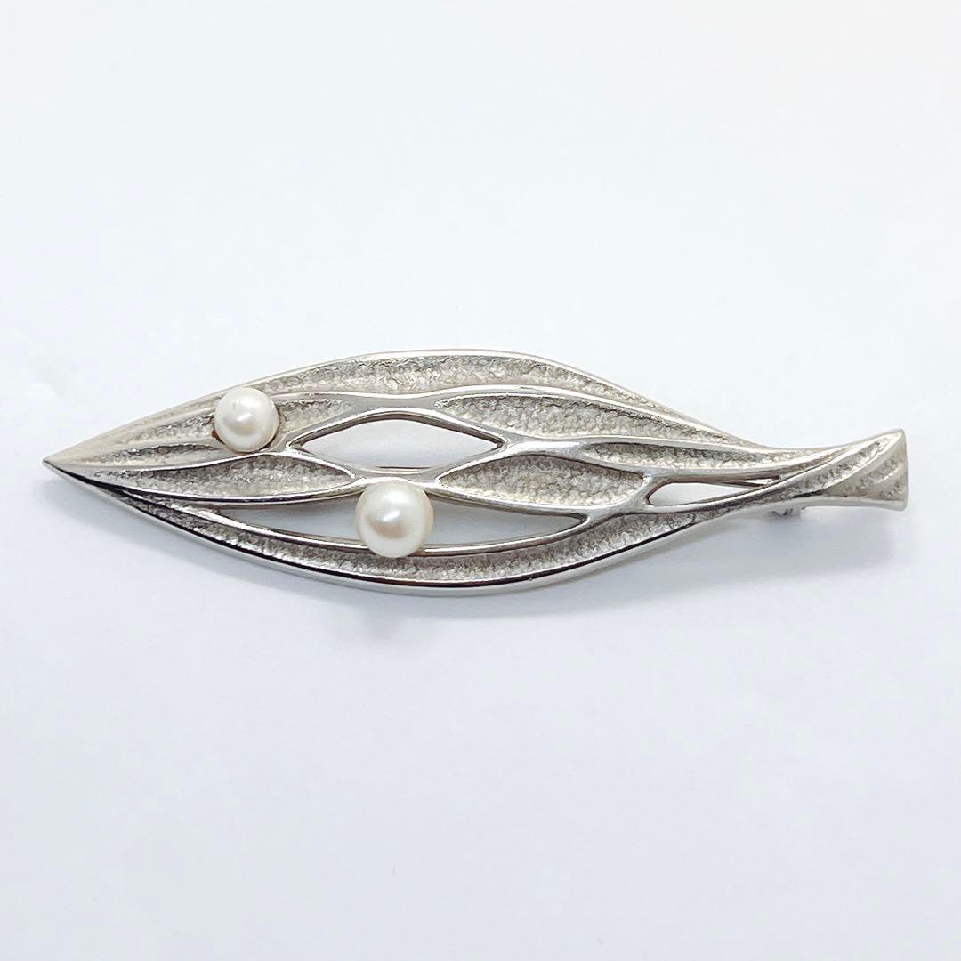 MIKIMOTO ミキモト パール　ブローチ　コサージュ　リーフ　葉