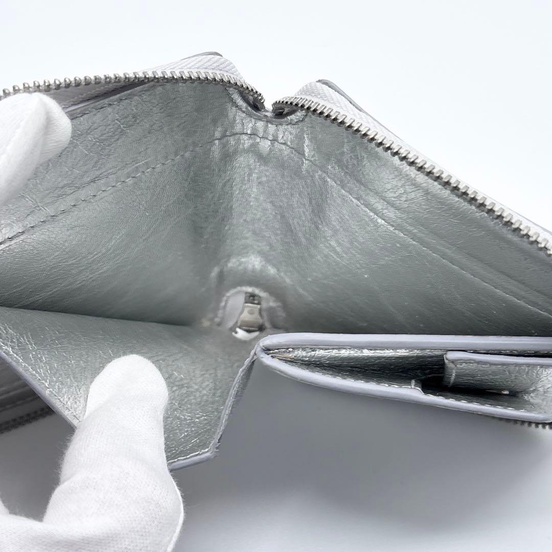 激レア✨ コムデギャルソン　2つ折り財布 ラウンドファスナー シルバー