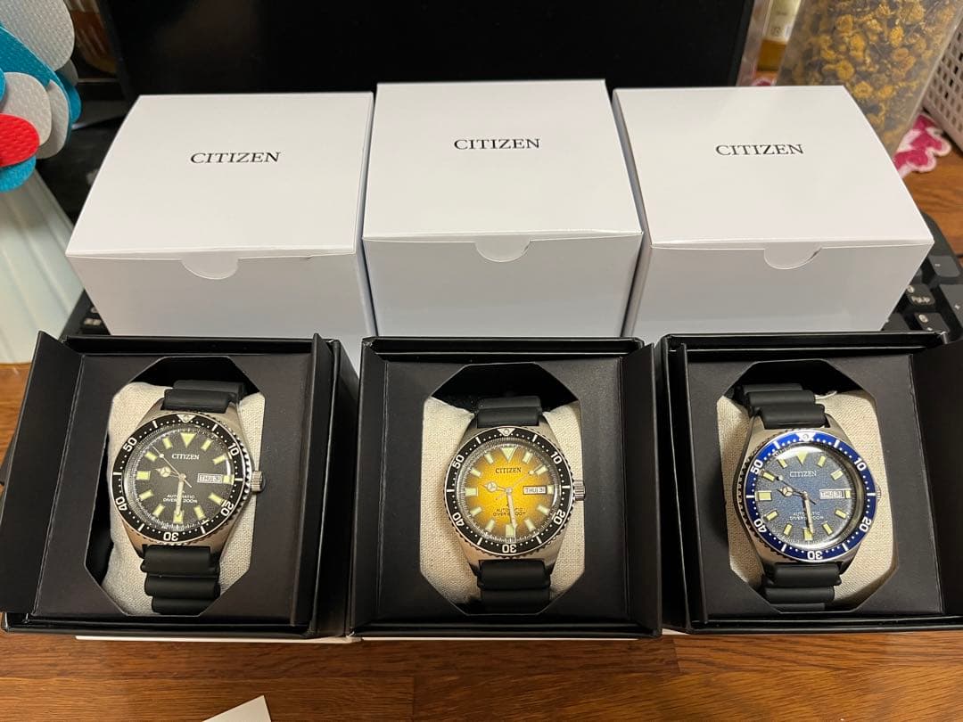 CITIZEN 手巻き時計 青 ダイバーズスタイル
