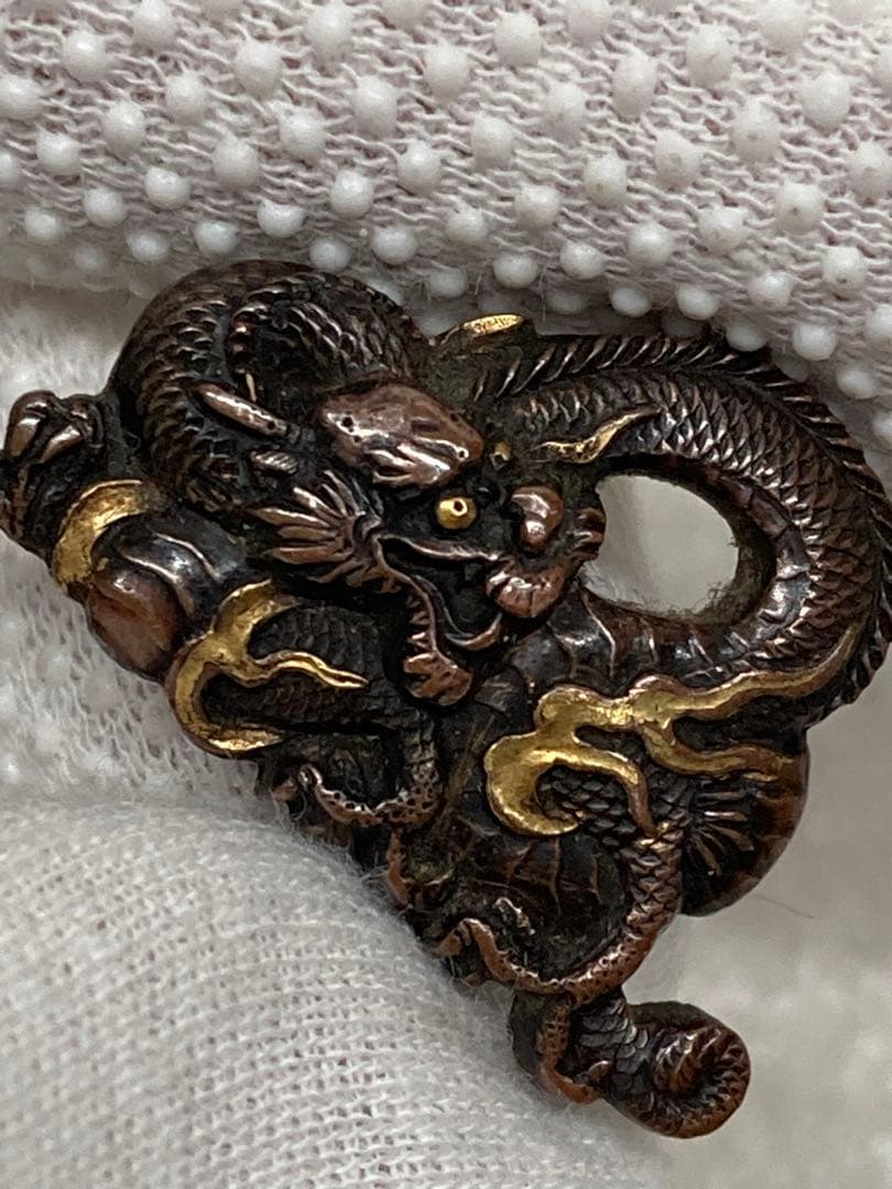 時代物 当時物 金工 帯留 龍 りゅう アンティーク