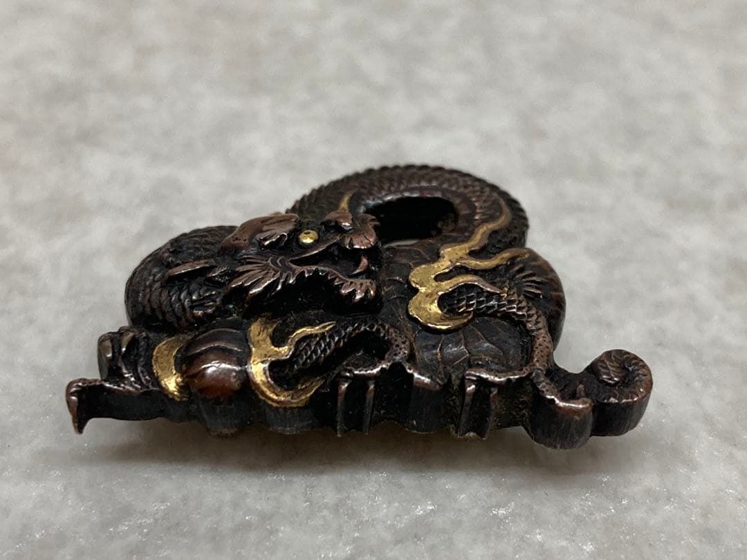 時代物 当時物 金工 帯留 龍 りゅう アンティーク