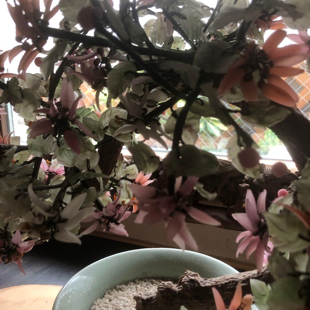 ガラス細工　玉石盆栽　フラワーベース　インテリア　置き物　植木　盆栽　豪華