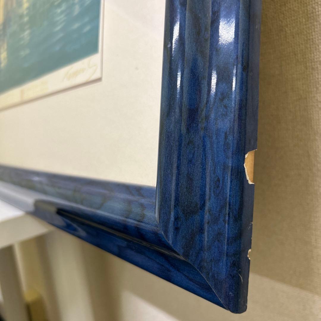 【真作】笹倉鉄平サントロペ　36×90cm 額64×118cm