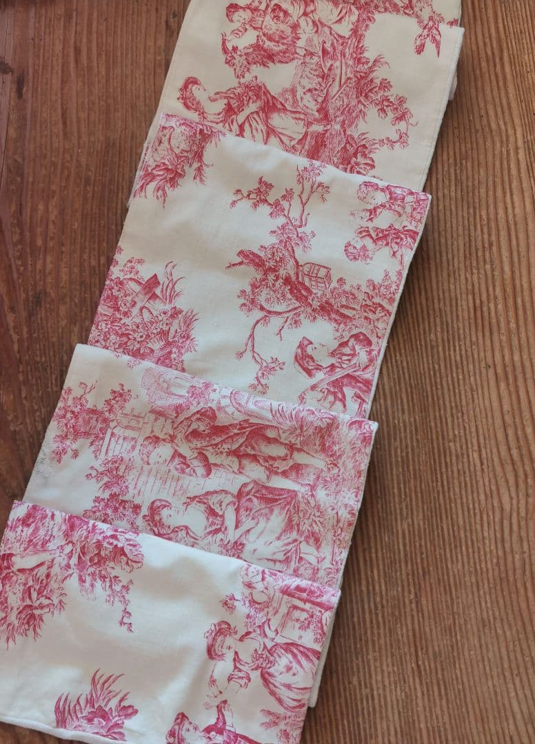 アンティークトワルドジュイ 子供とカップルと天使 田園風景 ランナー マフラー