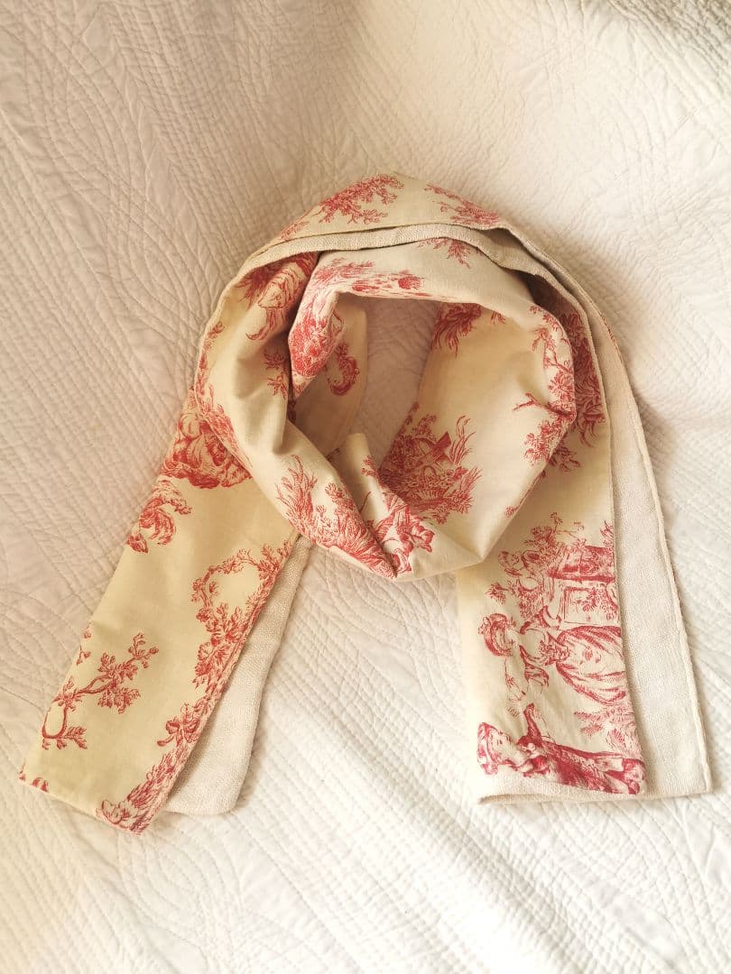 アンティークトワルドジュイ 子供とカップルと天使 田園風景 ランナー マフラー