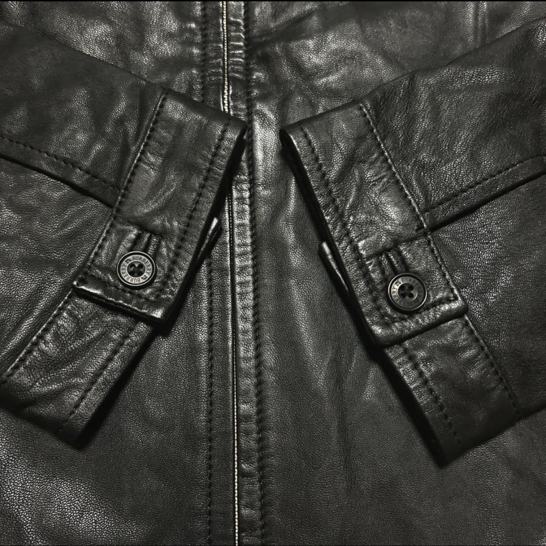 【美品】バーバリーブラックレーベル ラムレザー ジャケット ノバチェック L