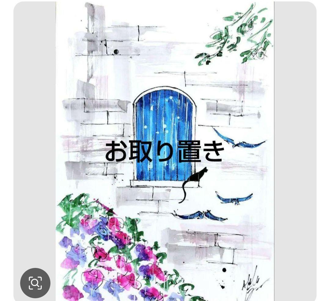 原画#3795 海　黒猫　ニース　フランス　ヨーロッパ　水彩画　ドローイング　鳥