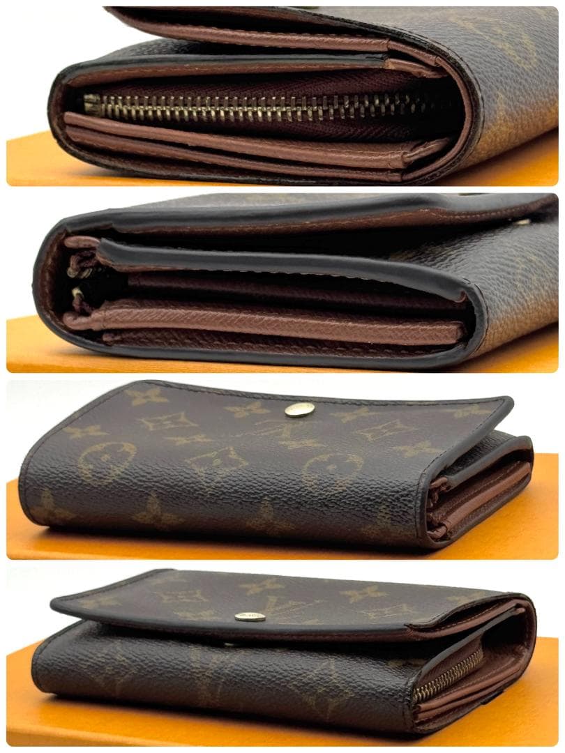 極上 ルイヴィトン モノグラム ポルトフォイユ トレゾール 折り財布 A12