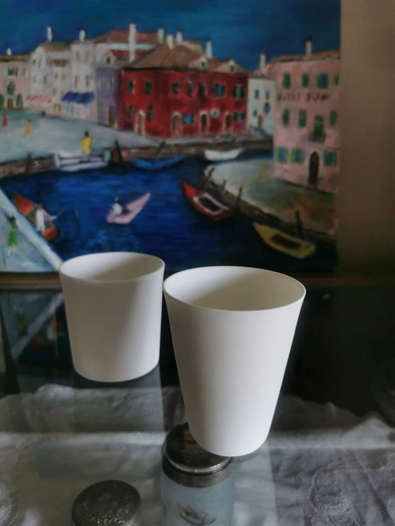 黒田泰蔵？ 白磁 端正な酒器 カップ オブジェ WASASABI購入 ２客セット