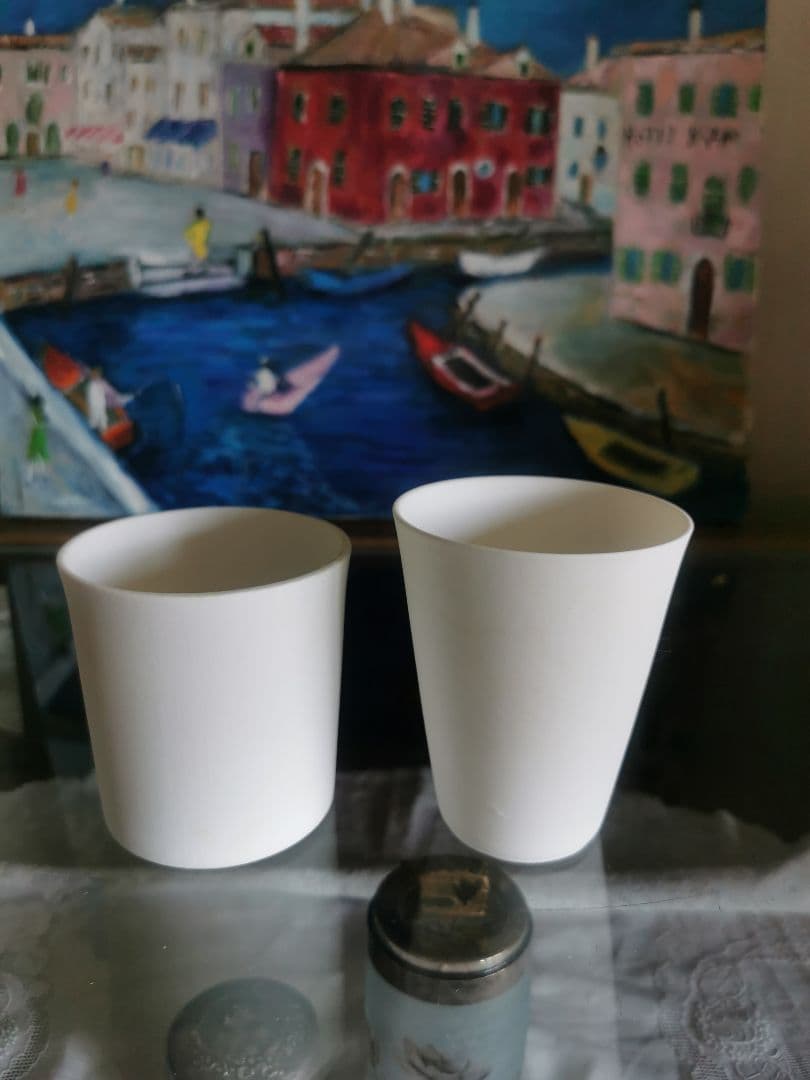 黒田泰蔵？ 白磁 端正な酒器 カップ オブジェ WASASABI購入 ２客セット