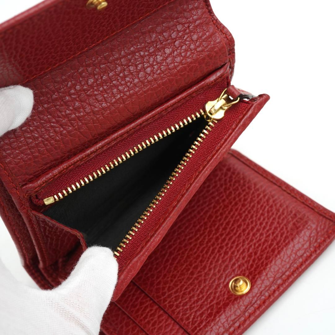 ✨未使用展示品✨　GUCCI ミニ財布　マーモント　三つ折り　GGロゴ　刻印