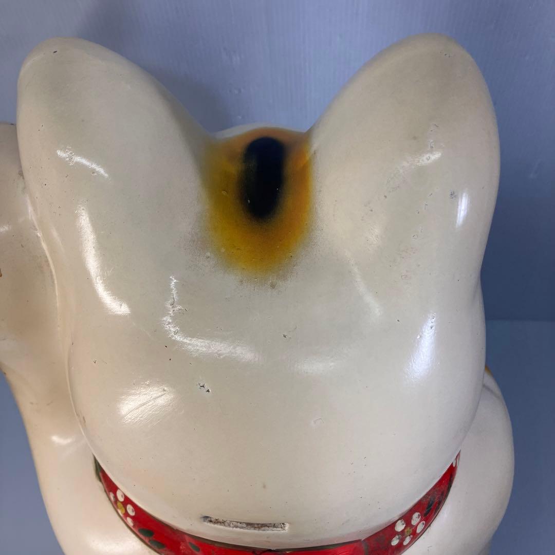 【特大！】招き猫　左手　置物　開運　縁起物　千万両　昭和レトロ　インテリア