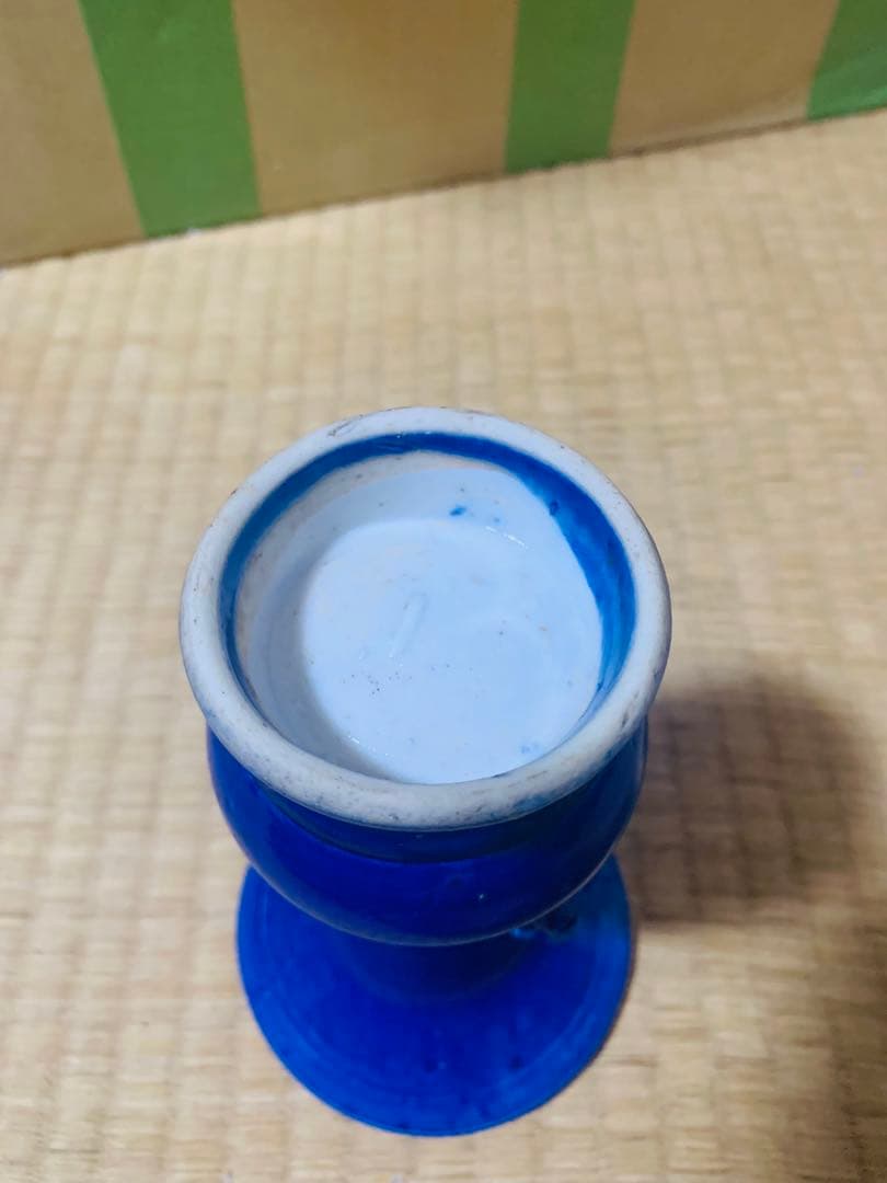 中国清時代獣耳藍釉花瓶