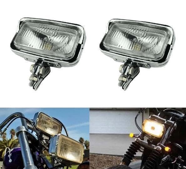 2個 スクエア ヘッドライト ビンテージ チョッパー ハーレー アメリカン
