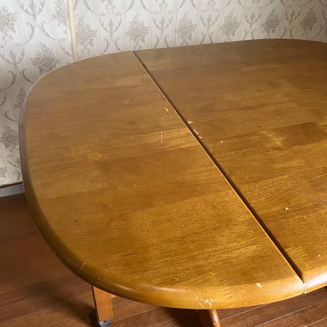 【アンティーク】北欧レトロ 木製 バタフライテーブル ドロップリーフテーブル 机