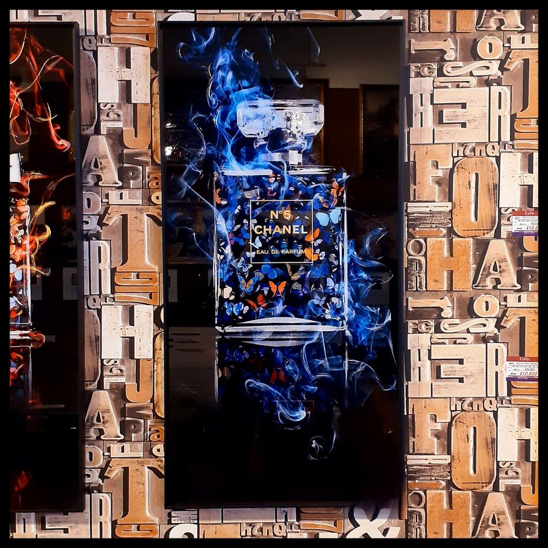 輸入雑貨　特殊強化ガラスアート　『CHANEL』　ミラーアート　60×120cm