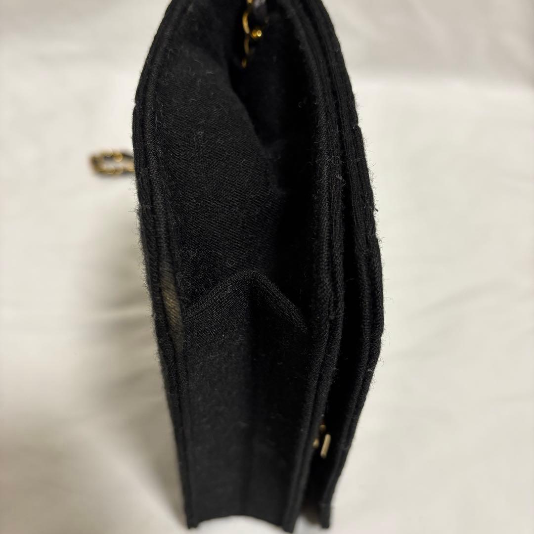 中古 シャネル マトラッセ ココマーク チェーンショルダー バッグ コットン