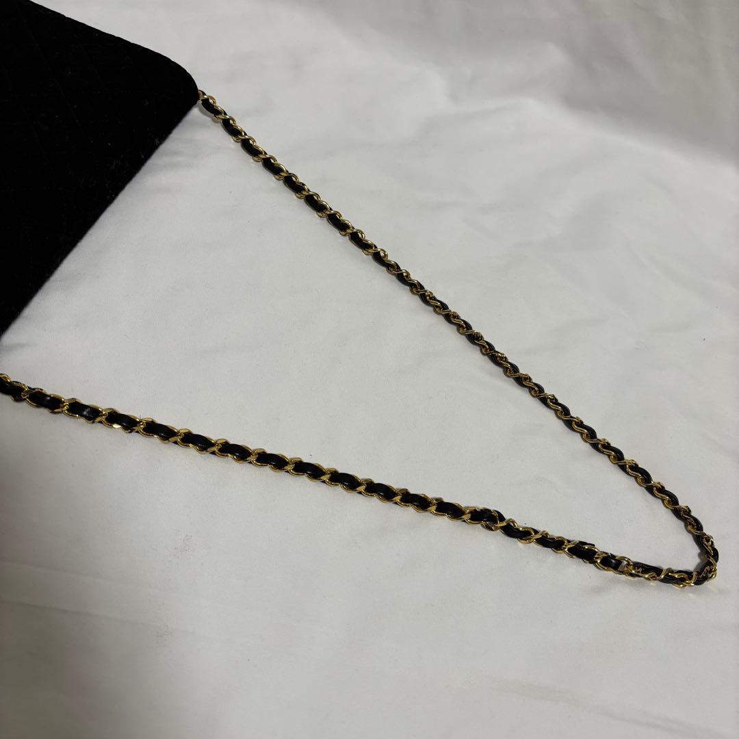 中古 シャネル マトラッセ ココマーク チェーンショルダー バッグ コットン