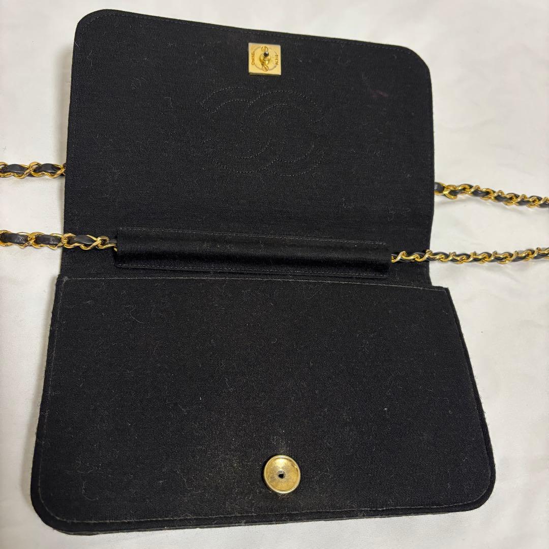 中古 シャネル マトラッセ ココマーク チェーンショルダー バッグ コットン