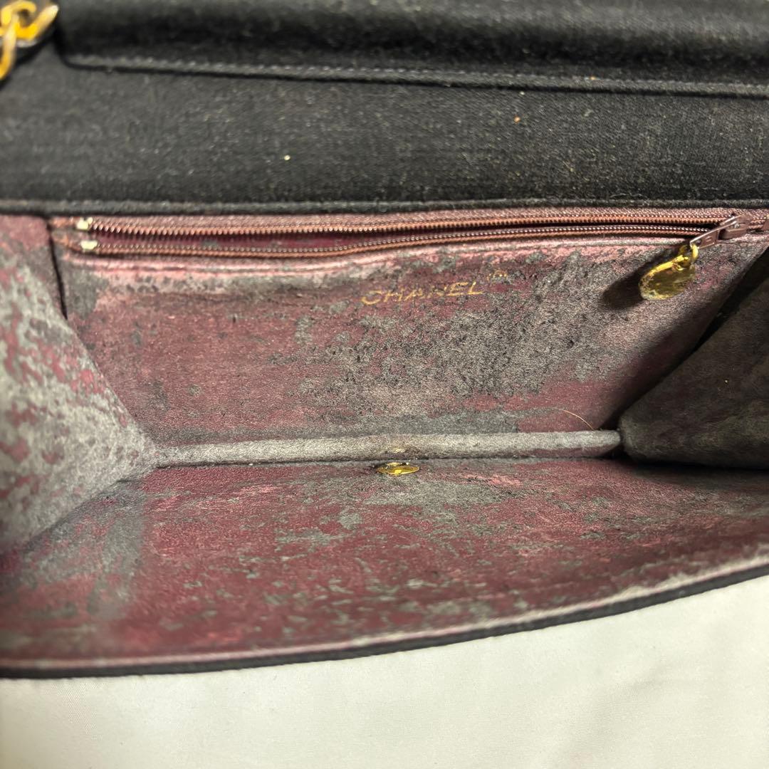 中古 シャネル マトラッセ ココマーク チェーンショルダー バッグ コットン