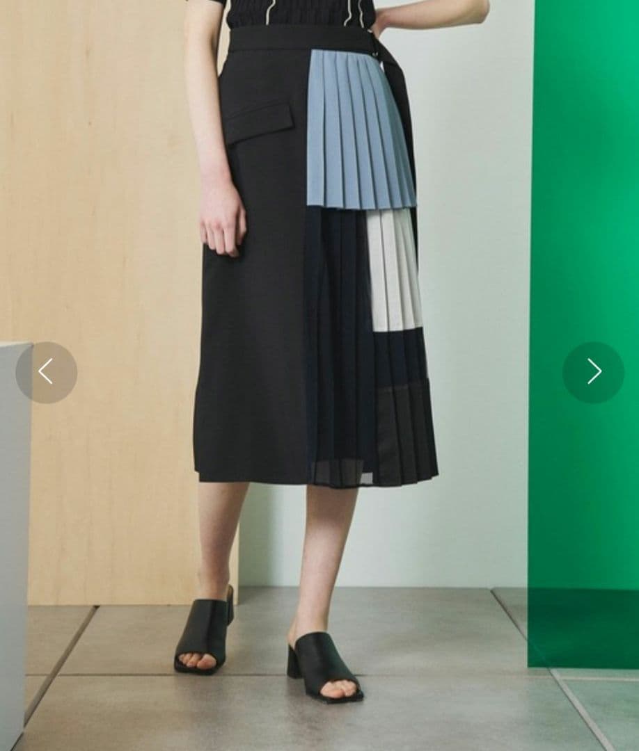 【最終値下/新品未使用】UNITED TOKYO　ブロッキングメッシュ スカート