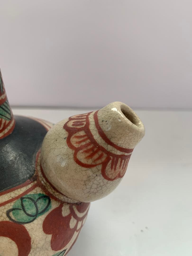 幕末～明治　赤絵　徳利　送料込み