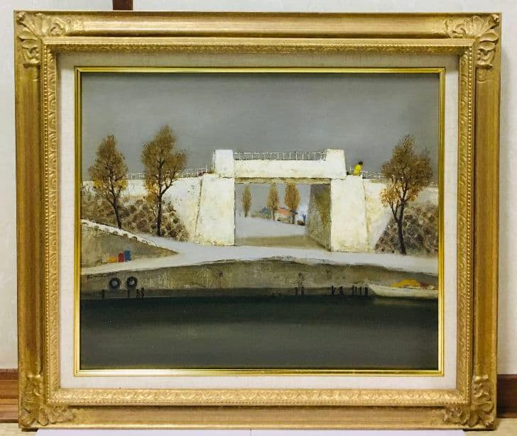 河畔風景　油絵　F8（455×380mm）