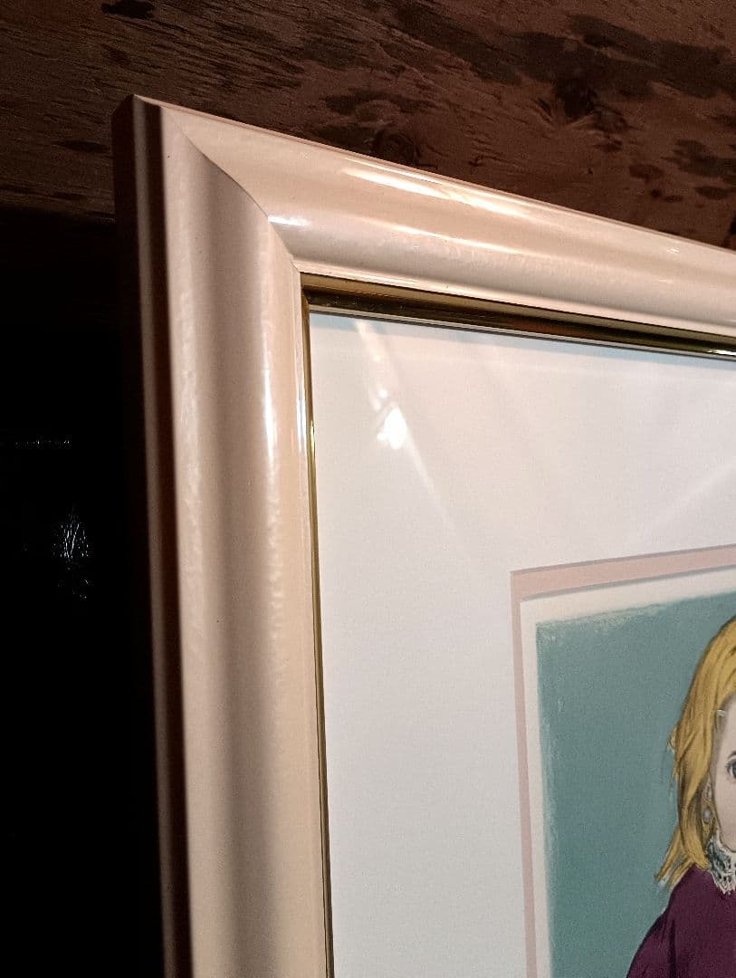 小松崎邦雄　リトグラフ　ドール　パール　ピンク　ミルキー　金髪　少女　直筆サイン