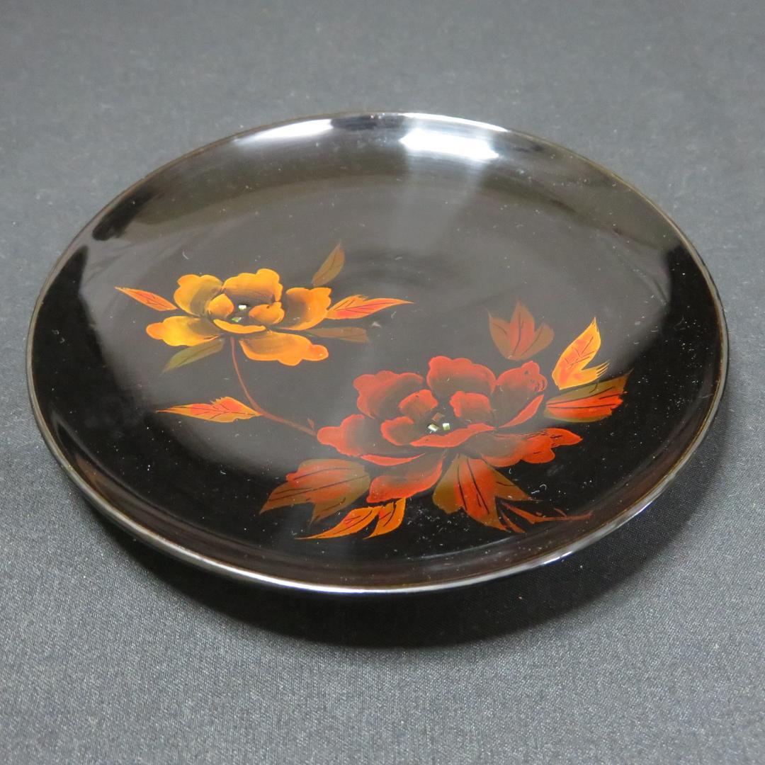 菓子盆 銘々皿 螺鈿 箸 木箱 共箱 漆器 花文様