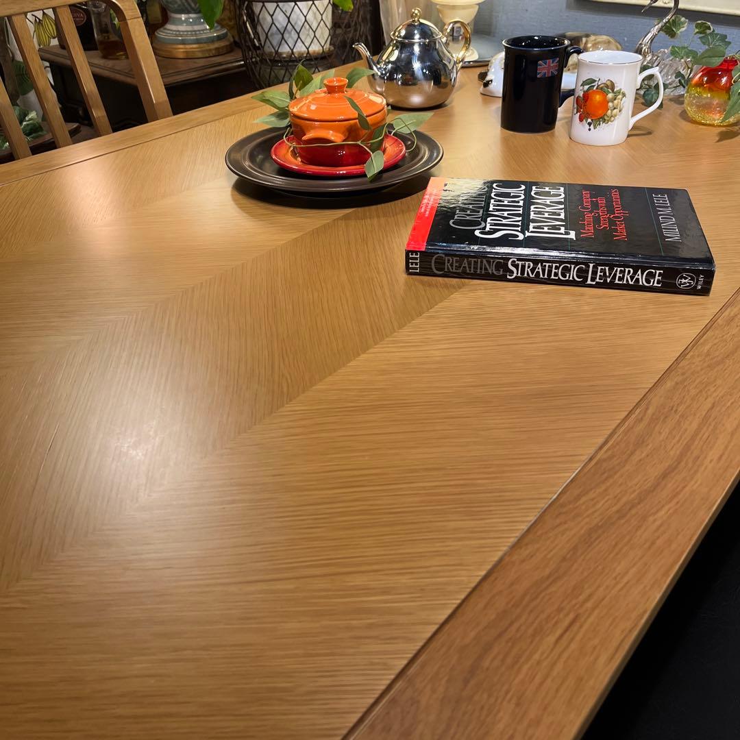 リュウ Sale ヴィンテージ ヘリンボーンデザインダイニングテーブル北欧