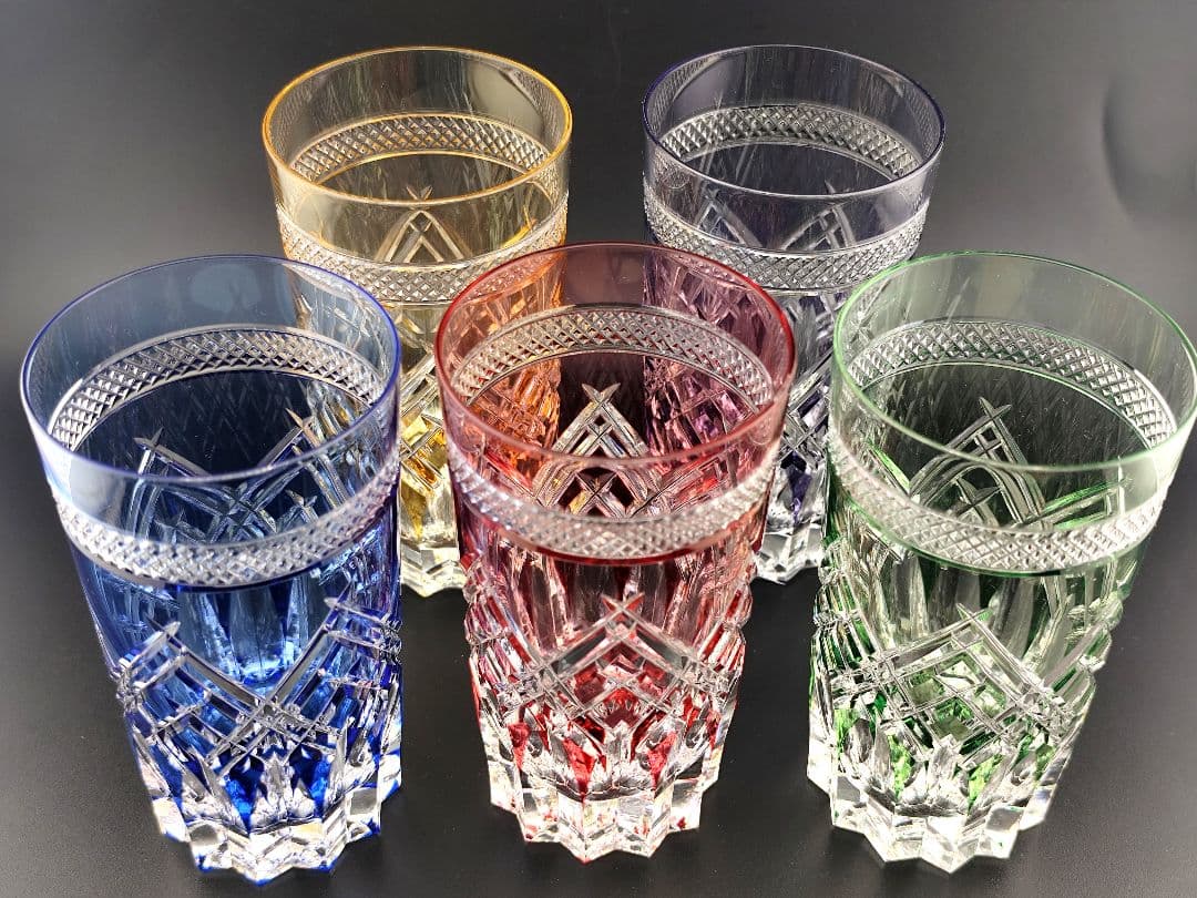 カガミクリスタル サンクラール 5客 江戸切子（切子、江戸切子、薩摩切子）