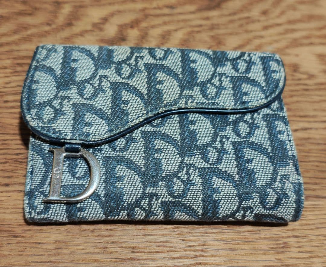 Dior トロッター　二つ折り財布 ブルー系 キャンバス