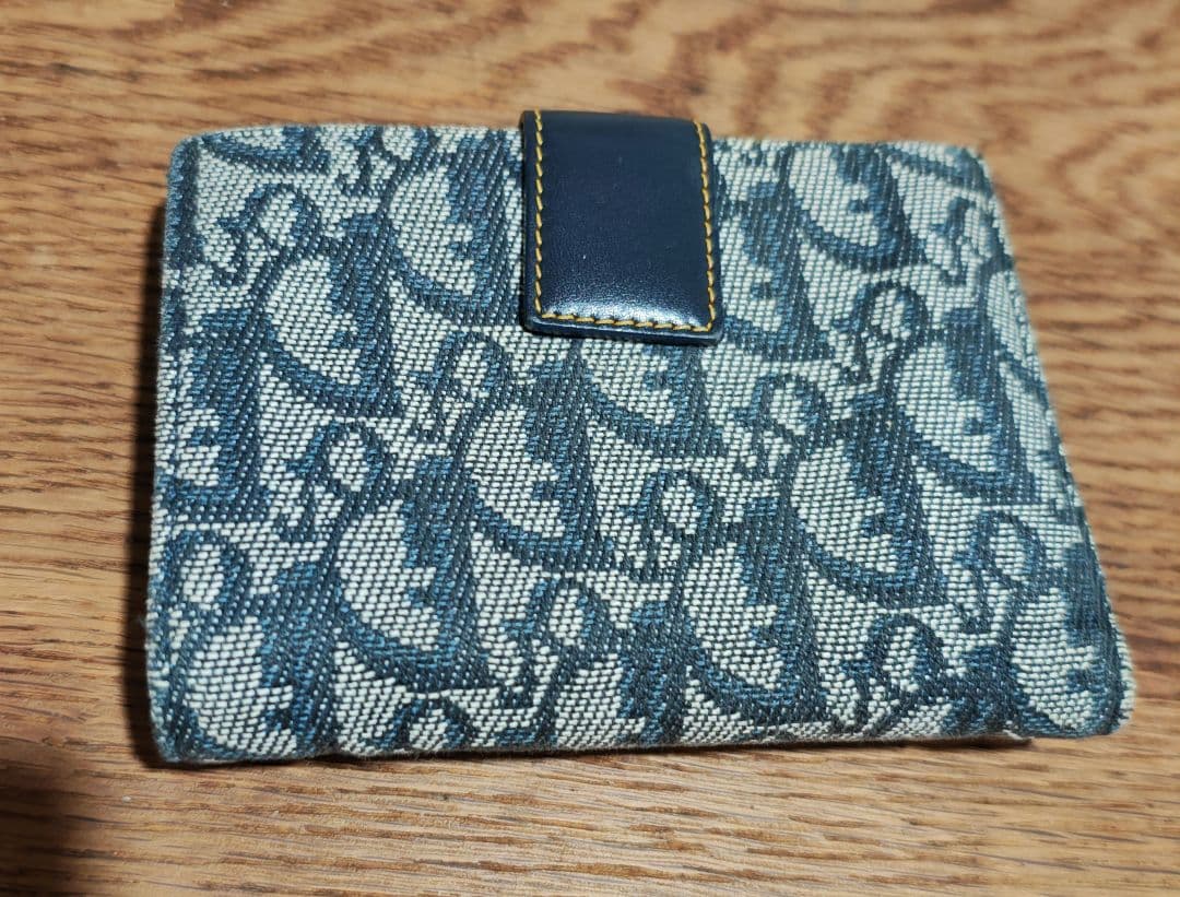 Dior トロッター　二つ折り財布 ブルー系 キャンバス