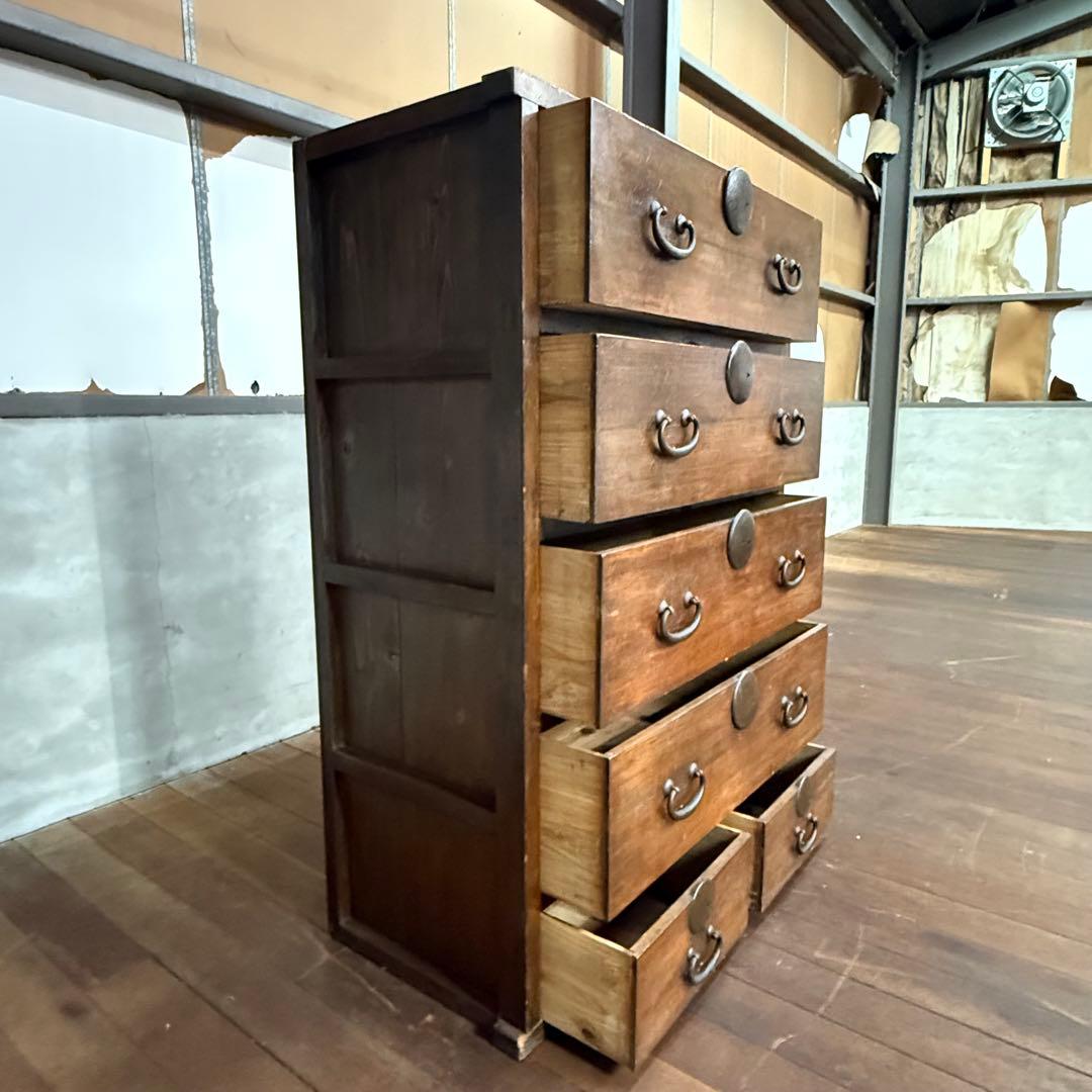 H15K56 和製アンティーク 5段チェスト