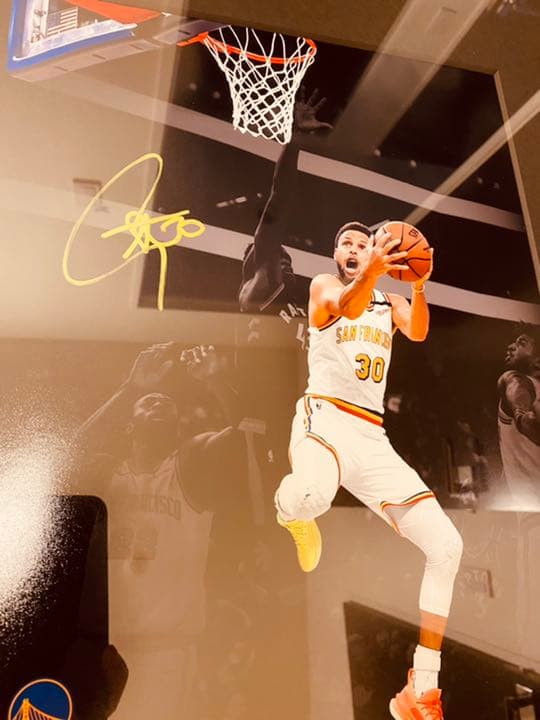 ステフィン カリー 直筆サイン入り フォトポスター NBA Curry
