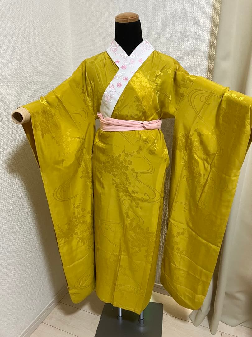 上質！赤の部分絞り正絹振袖 全て揃ったフルセット Mサイズ