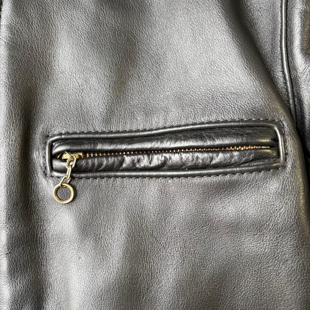 王者 vanson 傑作 シングルライダース 9D キルティング ブラック 38