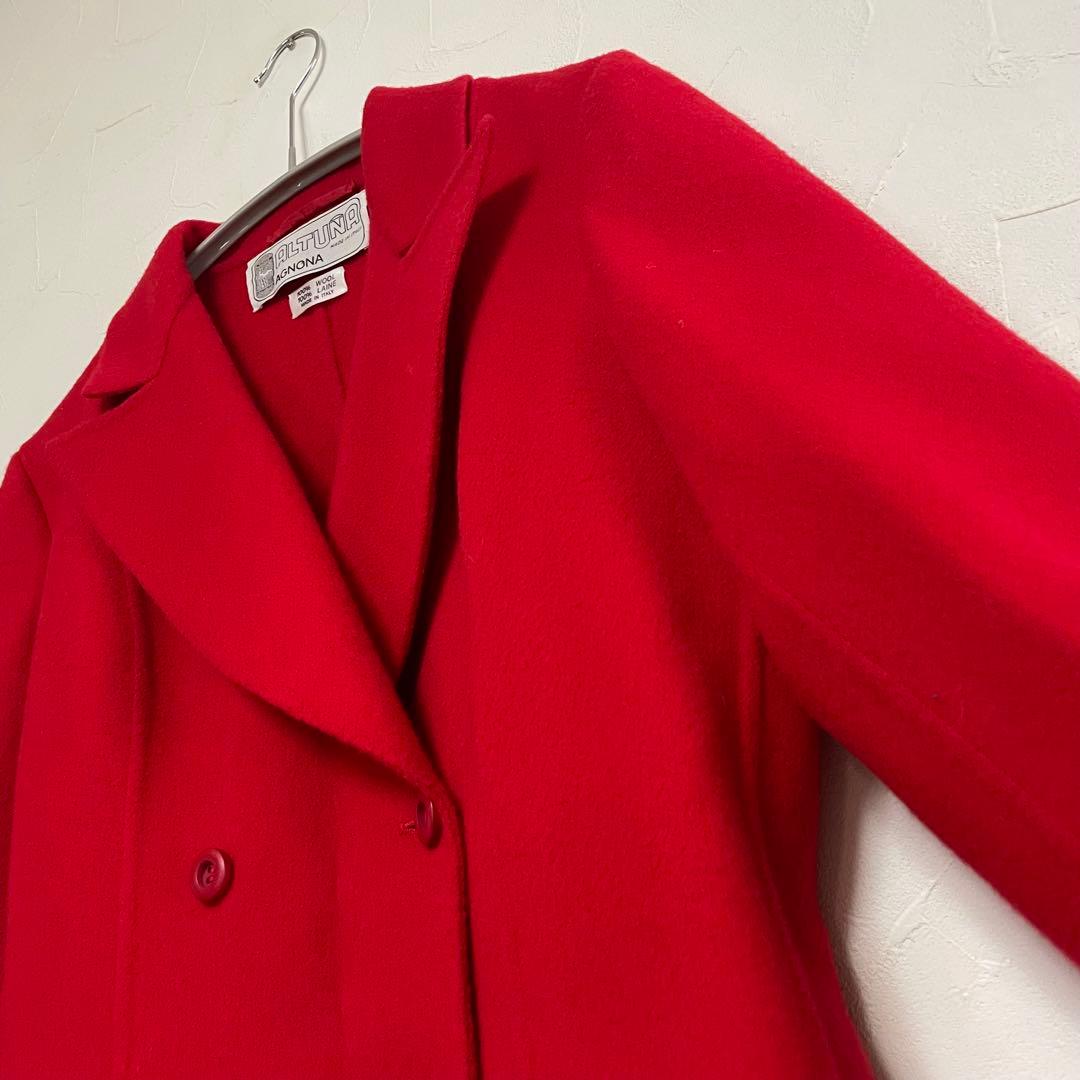 ALTUNA アニオナ　高級ウールコート　イタリア製　レッド　レディース　42