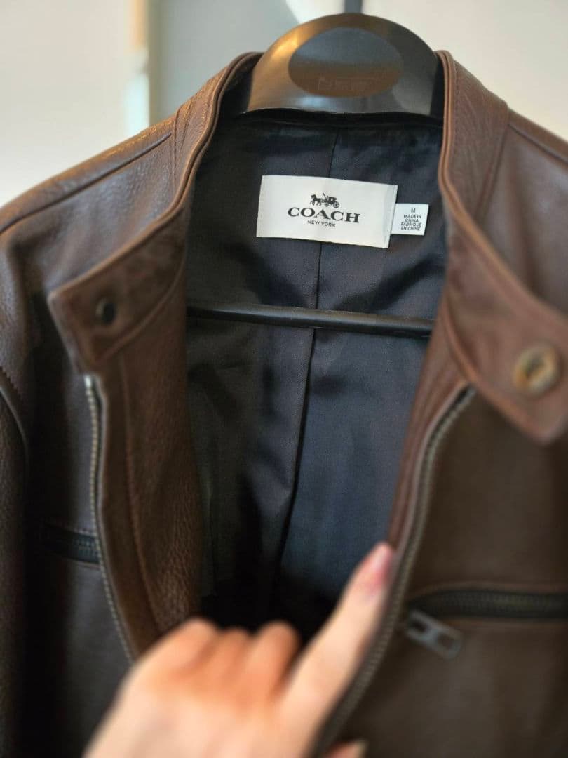 COACH F86594 レザーライダースジャケット Mサイズ ブラウン