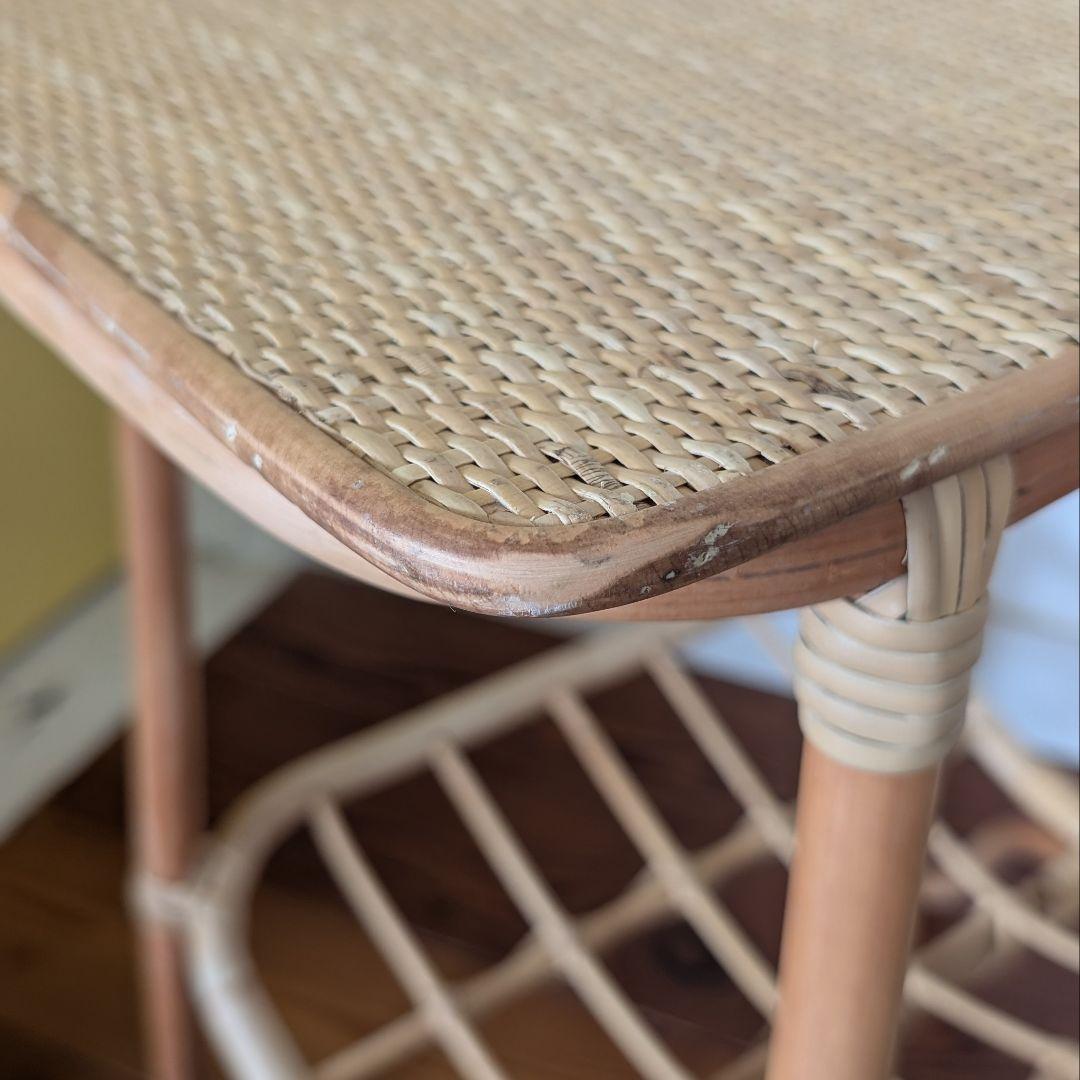 ラタン サイドテーブル ナチュラルウッド