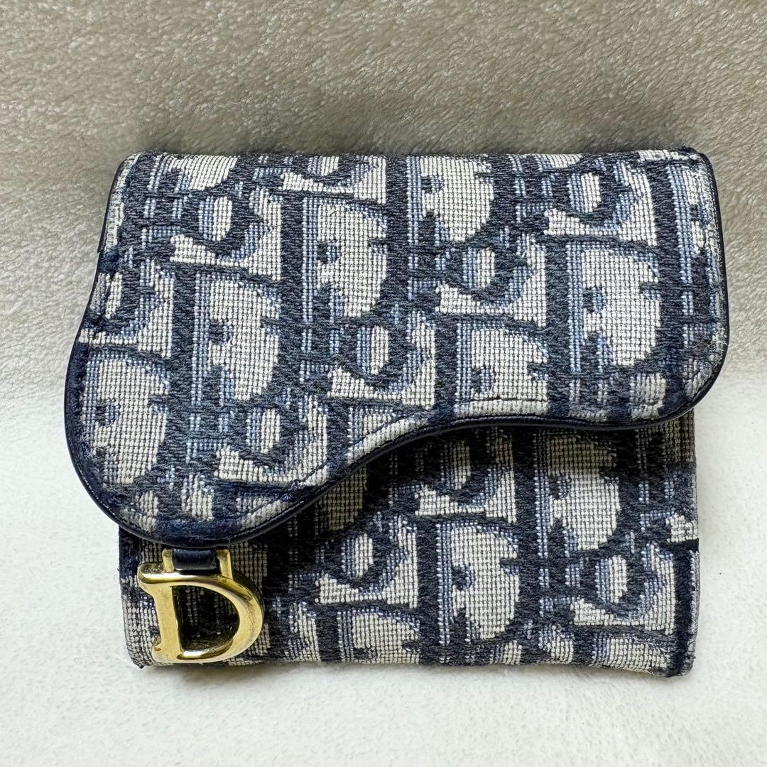 Christian Dior 三つ折り財布 サドル ロータスウォレットトロッター