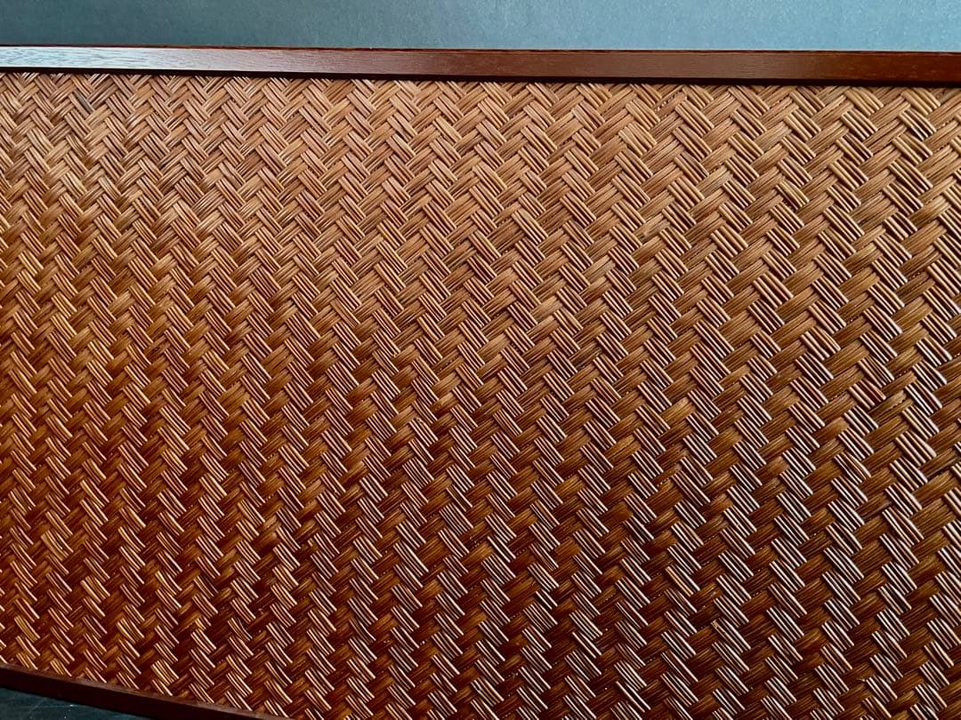 【美品】「母」 利休梅 網代 両面使い 上透かし 清満 風炉先屏風(121⑥)