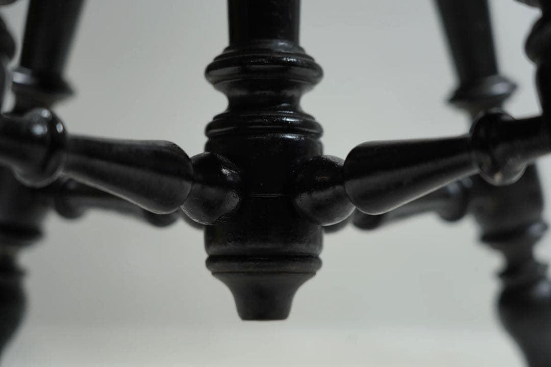 ナポレオンスツール　フランスアンティーク　赤 ベルベット　回転椅子 張替済