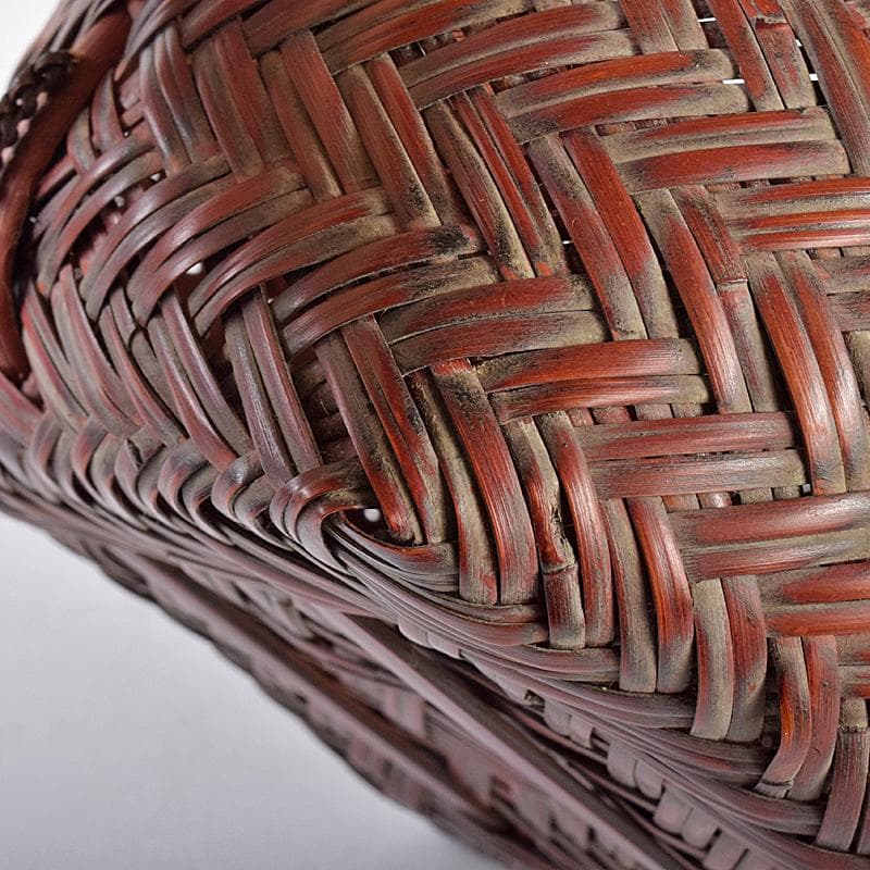 茶道具　竹細工師　竹遊斎造　山路花篭　花入　共箱　M　R7733B