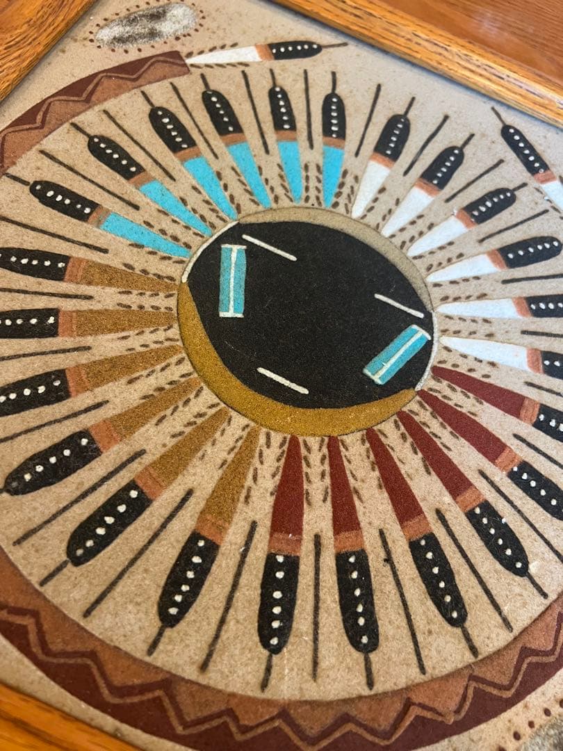 ネイティブアメリカン　サンドペイント　ナホバ族　砂絵